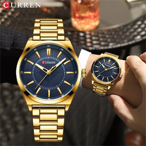 Curren 8407 Golden Blue Watch for Men