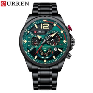 Curren 8395 Black Green Quartz Watch
