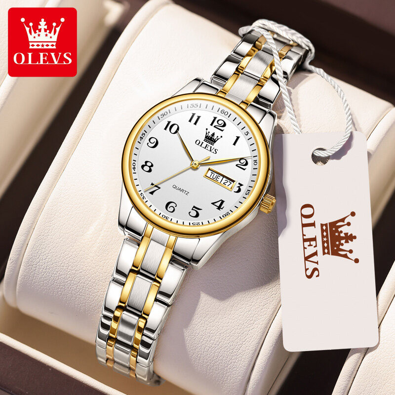 OLEVS 5567 Stainless Steel Waterproof Watch For Women-A