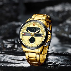 Curren 8384 Golden Digital Watch for Men