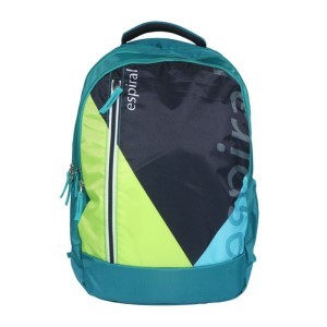 ESPIRAL Nylon Fabric School Collage & Traveling Backpack Bag (Green)