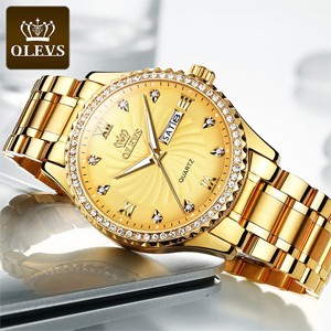 OLEVS 5565 Golden Quartz Watch for Man's