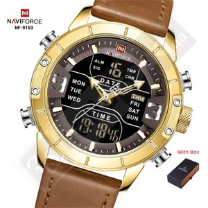 Naviforce 9153 Brown Leather Watch for Men