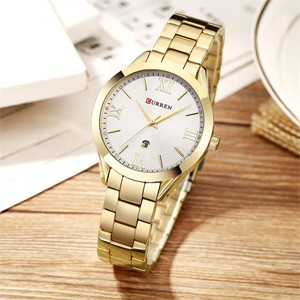 CURREN 9007 Golden Watch For Women