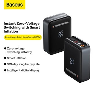 Baseus Super Energy 2-in-1 Jump Starter 10000mAh 1000A With Tire Inflator Black CGCN000001