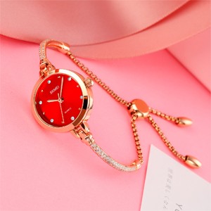SKMEI 1805 Red Stylish Bracelet Watch For Women