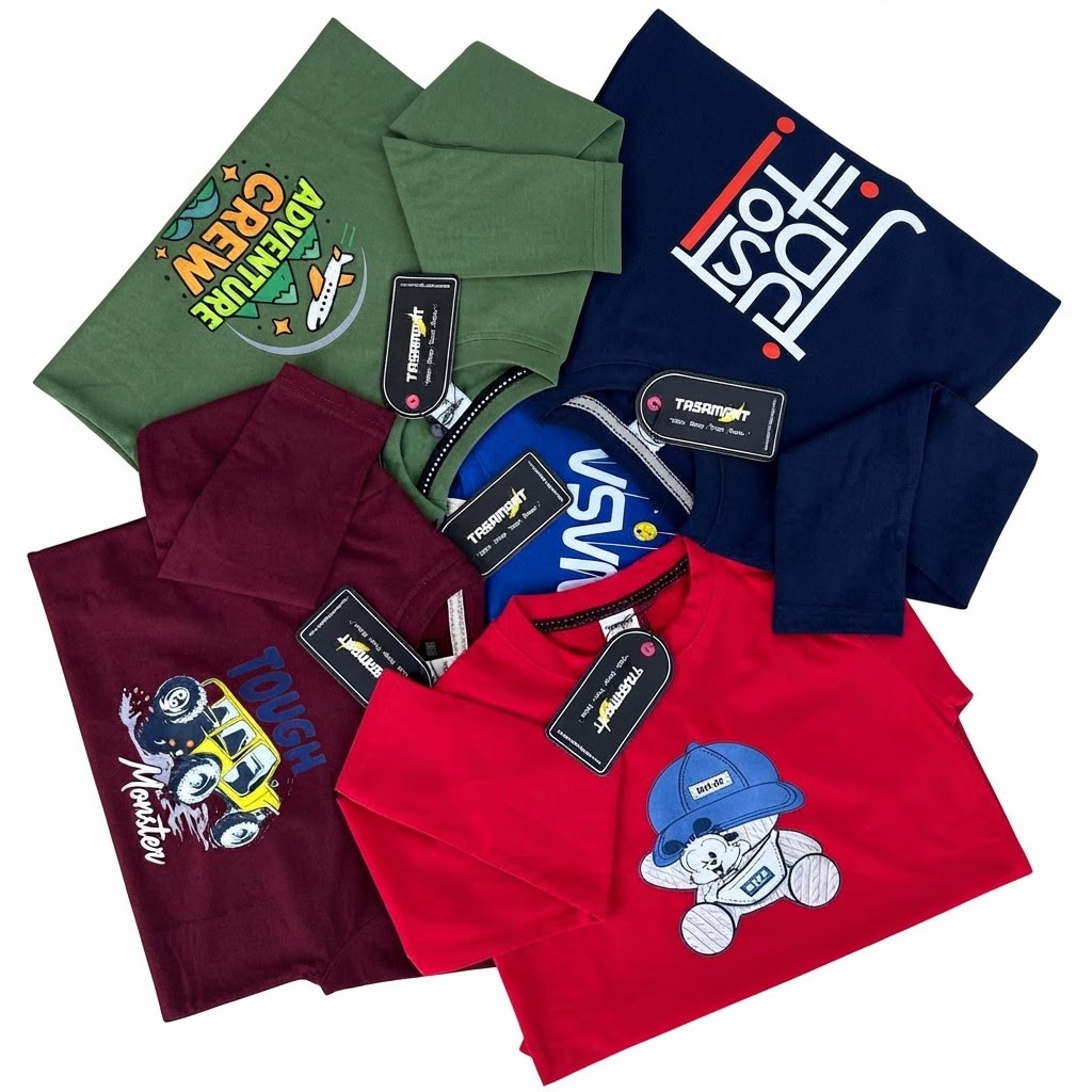 Full Sleeve T-Shirt Export Quality 100% Cotton For 3-14 Years Boys