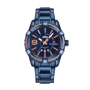 NAVIFORCE 9117 Royal Blue Stainless Steel Analog Watch for Men's