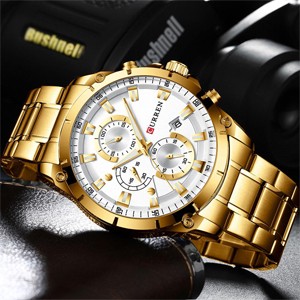 Curren 8360 Golden Watch for Men