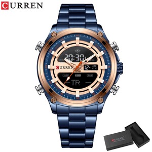 Curren 8404 Blue Luxury LED Quartz Digital Watch for Men