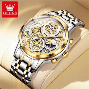 OLEVS 9947 Golden Silver Watch for Men
