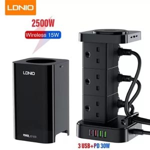 Xiaomi LDNIO SKW6457 6 Outlet USB Tower Extension Power Socket with 15W Wireless Charger