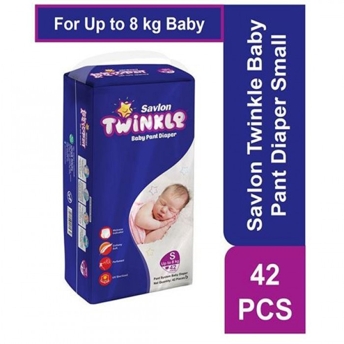 Savlon Twinkle Baby Pant Diaper Small 42 pcs For Up To 8 kg