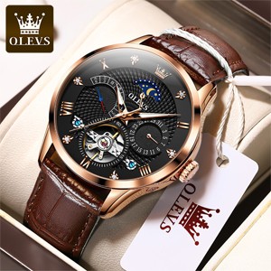 OLEVS 6652 Brown and Black Watch for Men