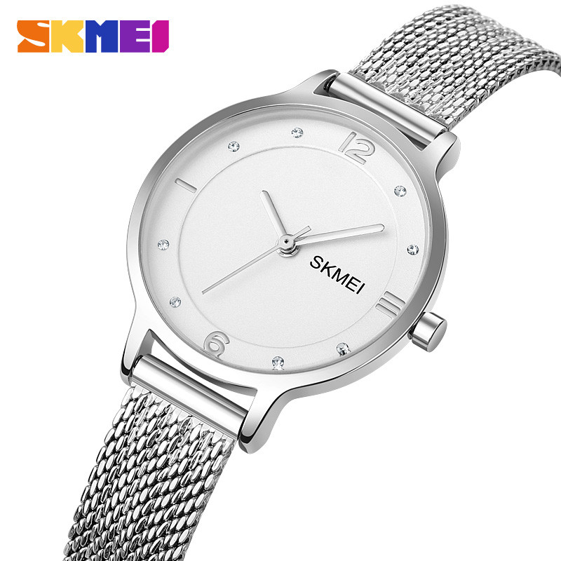 SKMEI 1874 Silver Stainless Steel Fashion Watch For Women