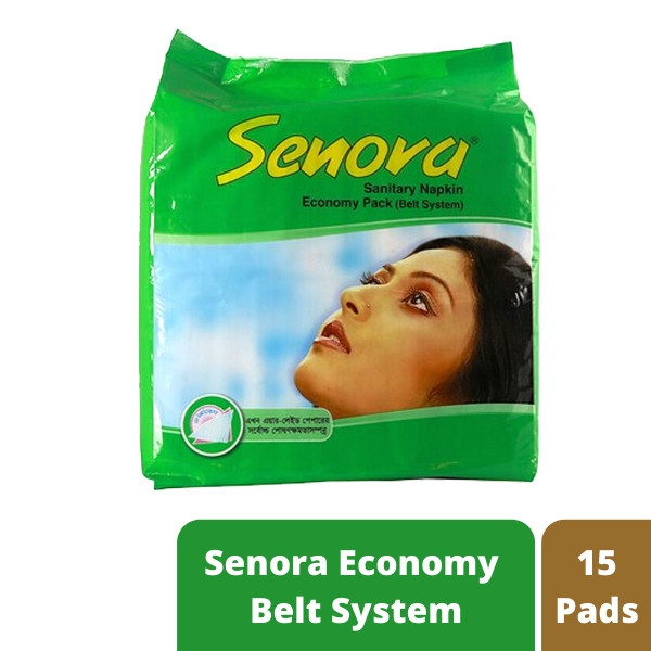 Senora Economy Pack Belt System Sanitary Napkins – 15 Pcs