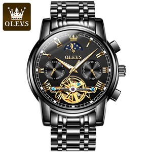 Olevs 6617 Black Luxury Mechanical Watch For Men
