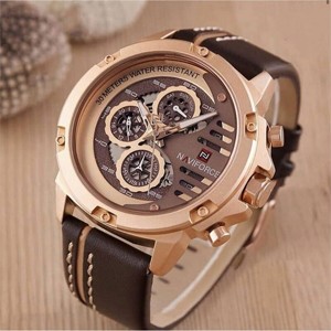 Naviforce NF9110 Gold Brown Men’s Fashion Quartz Watch