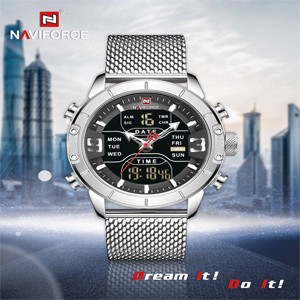 NAVIFORCE 9153 Silver Black Quartz Watch