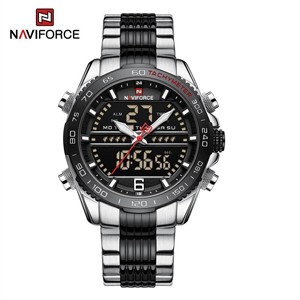 Naviforce 9195 Silver-Black Watch for Men
