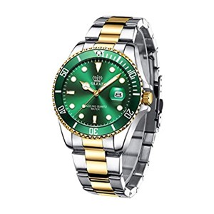 OLEVS 5885 Golden Green Luxury Quartz Watch For Man's